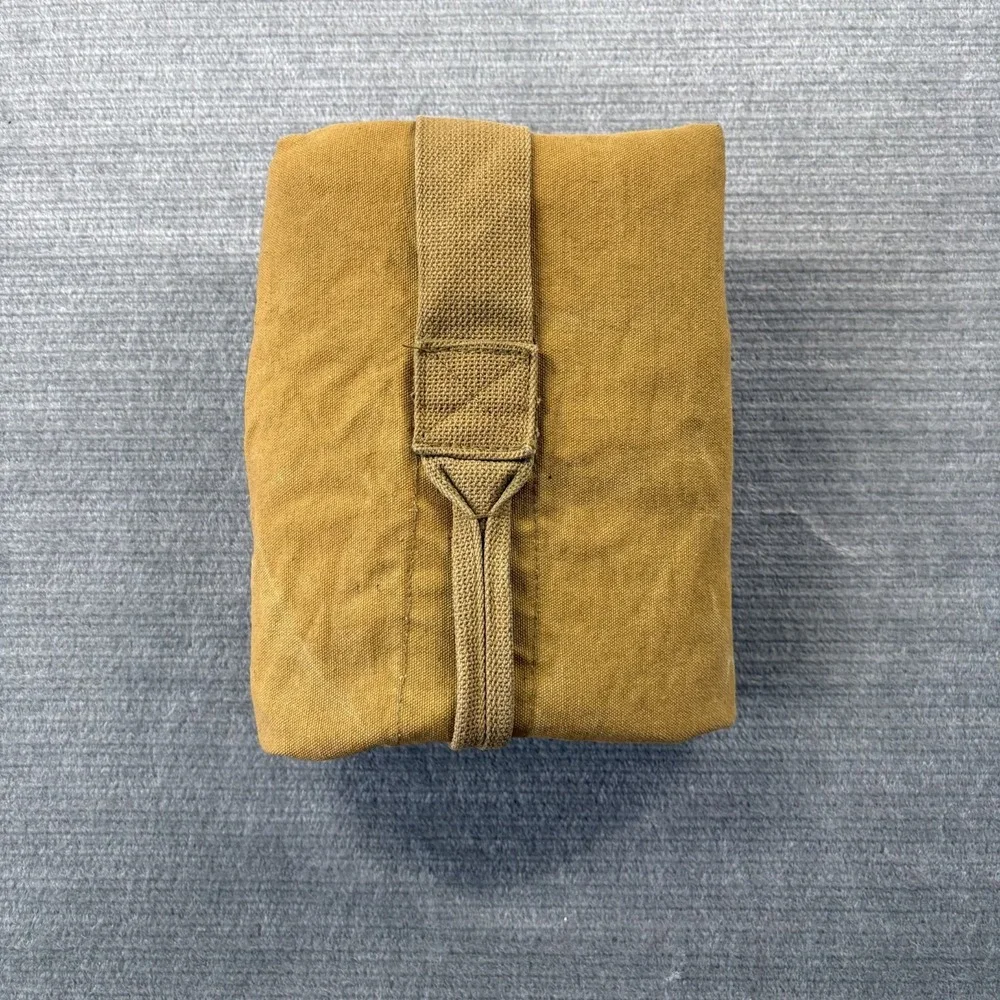 Vintage Military Duffle Bag Canvas Mustard Color Handle 1960's